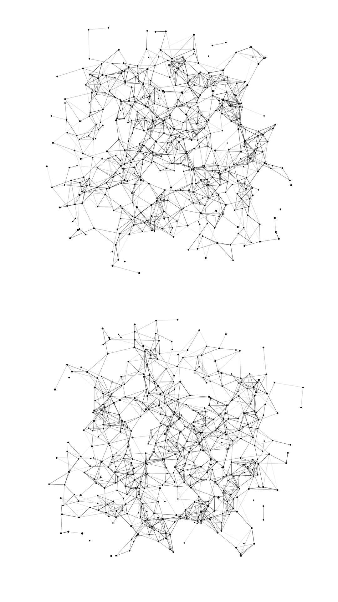 Interconnected lines and dots representing data complexity.