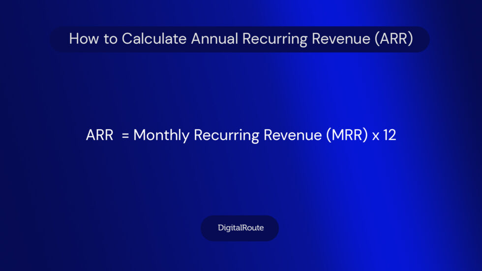 Formula for calculating the annual recurring revenue.