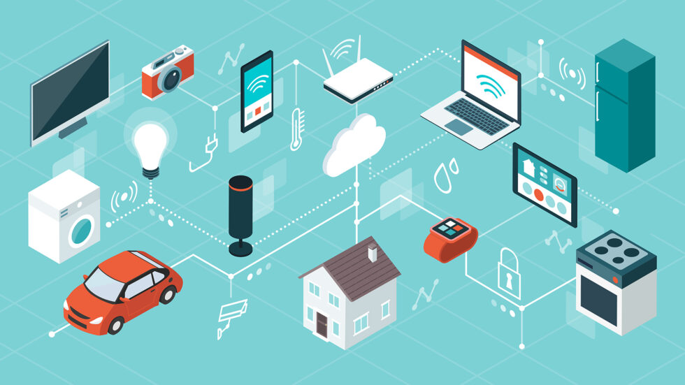 Product-as-a-Service represented with an illustration of a number of hardware and software in a grid.