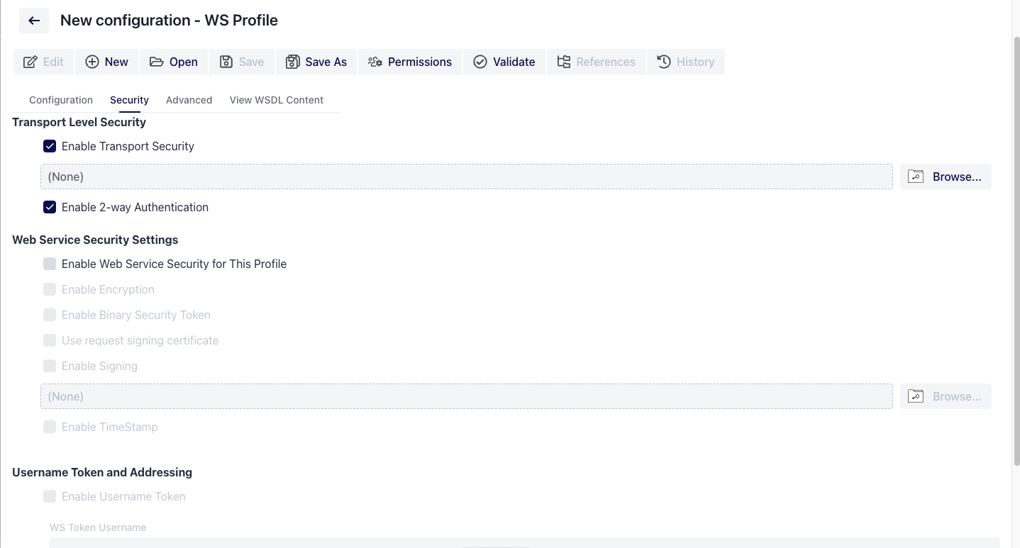 Mutual TLS support for Webservices agent and profiles
