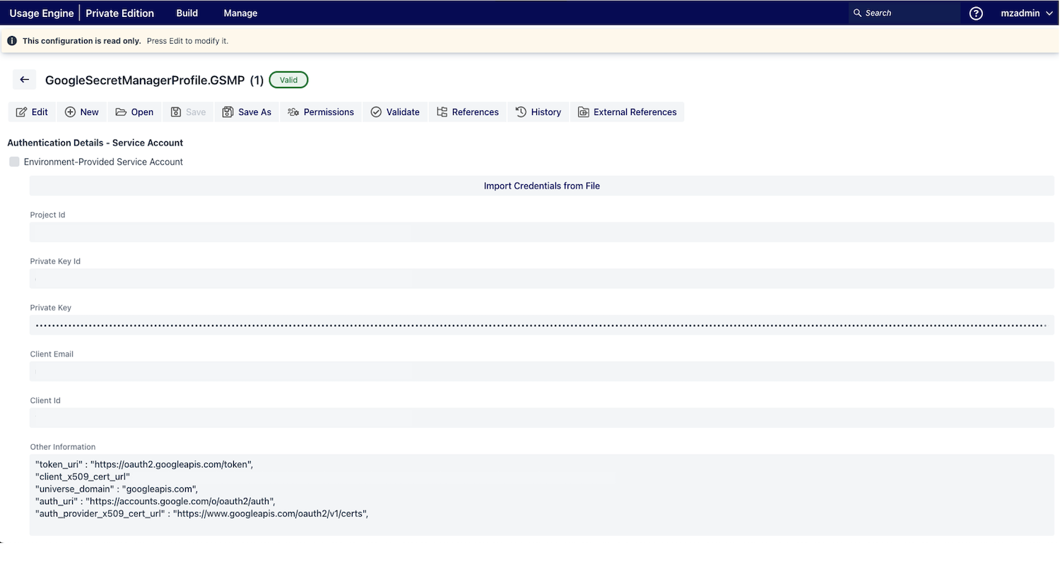 Support Google Secret Manager for Secrets and Security profiles