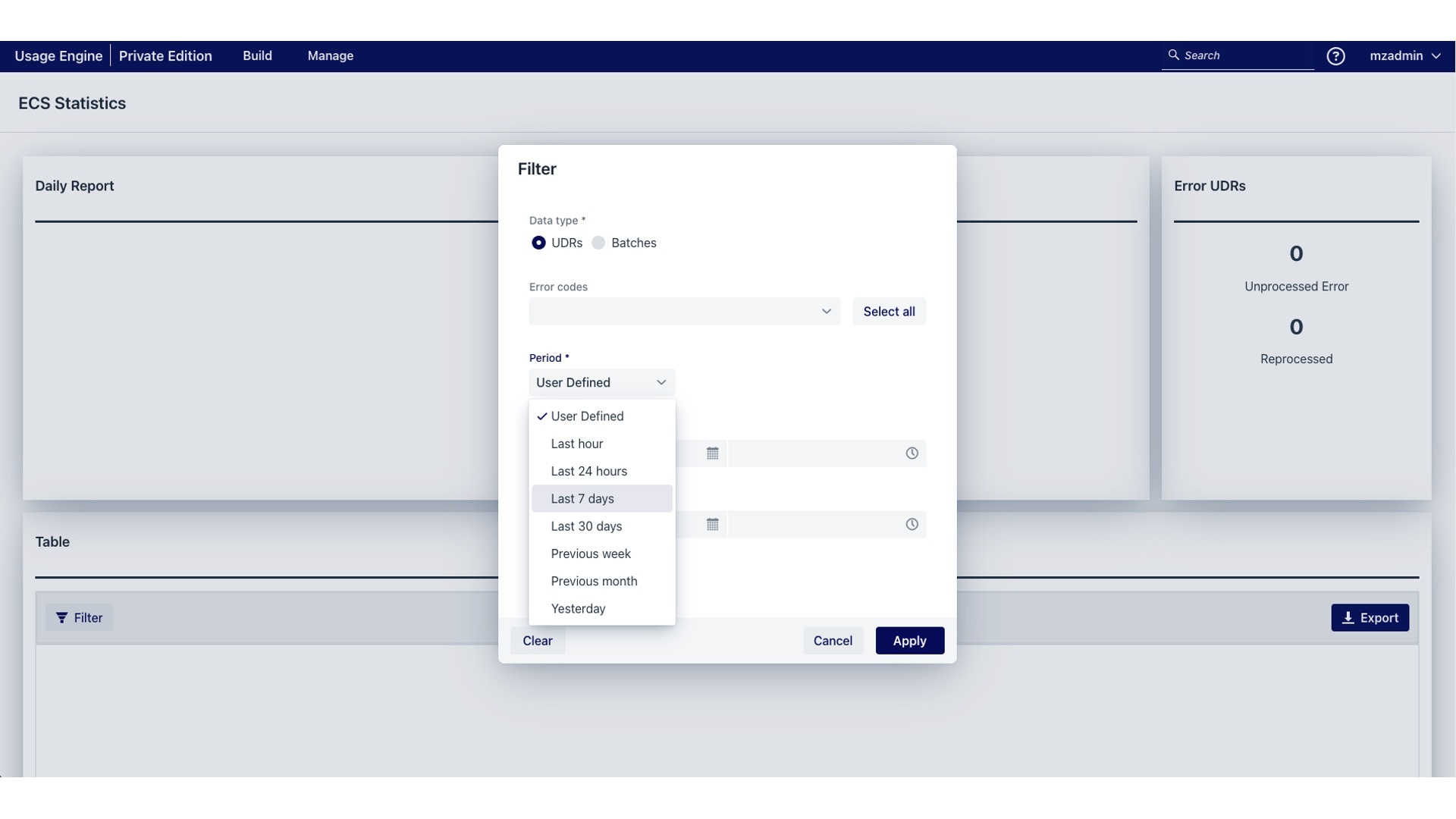 ECS Statistics in Desktop Online