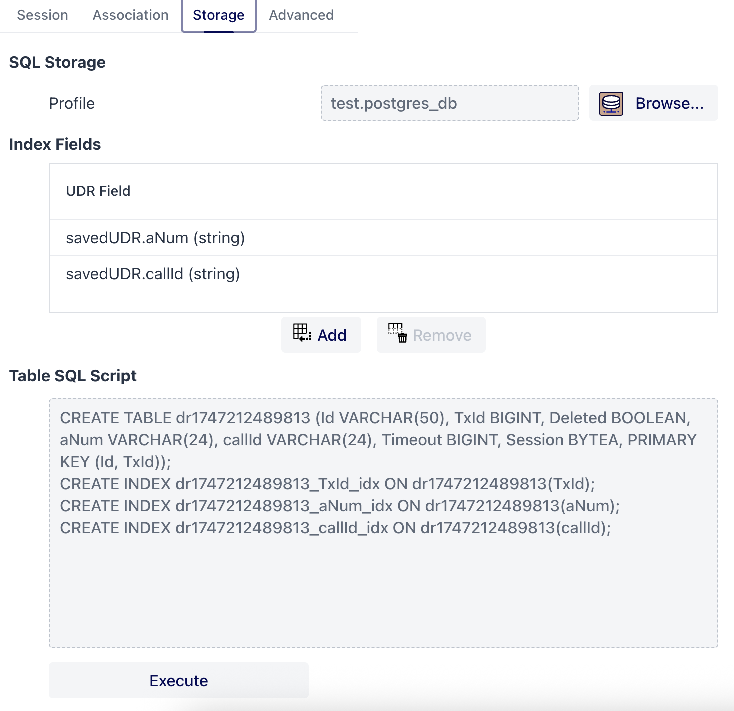 SQL for aggregation storage in real time workflows